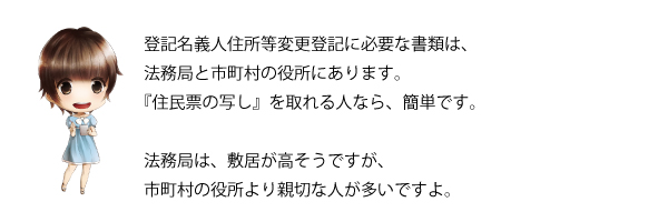 登記名義人住所等変更登記　市役所　町役場　法務局