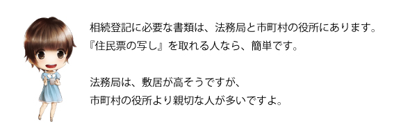 相続登記　市役所　町役場　法務局